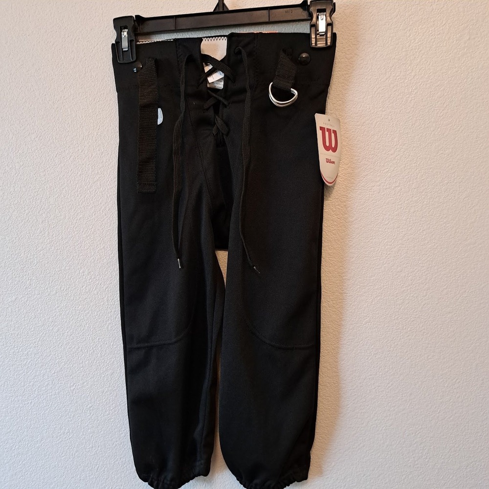 Wilson Youth Football Pants Black Lace Up Front WTF5717 Size Small NWT‎